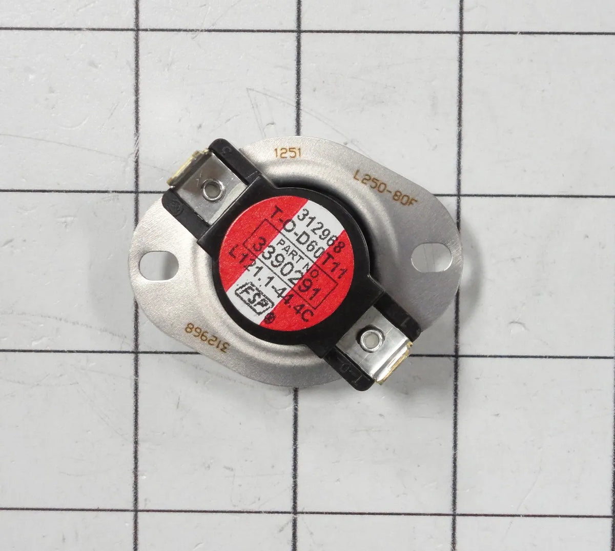 Whirlpool Dryer High Limit Thermostat 250F WP3390291