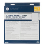 GE Flexible Metal Dryer Transition Duct, 4 In. x 8 Ft. PM08X10085