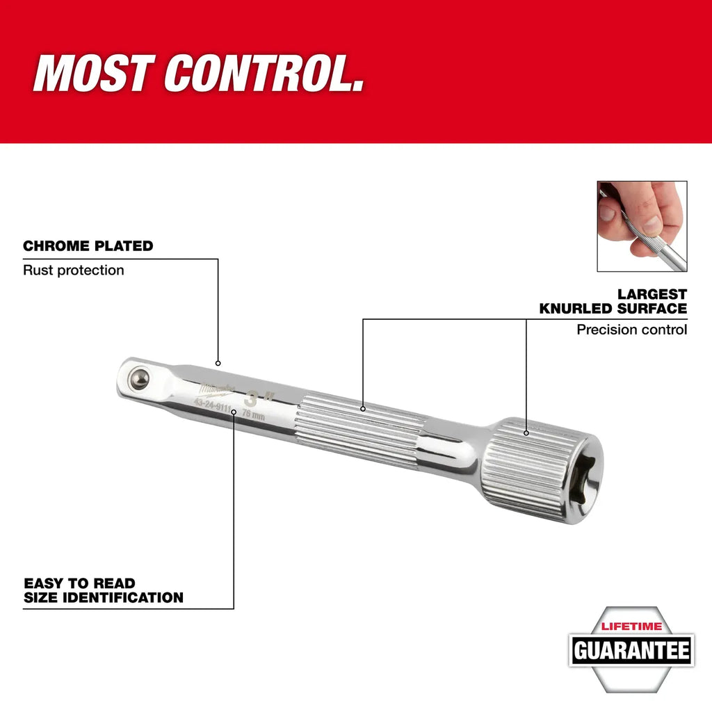 Milwaukee 3/8" Drive 3" Extension 43-24-9102