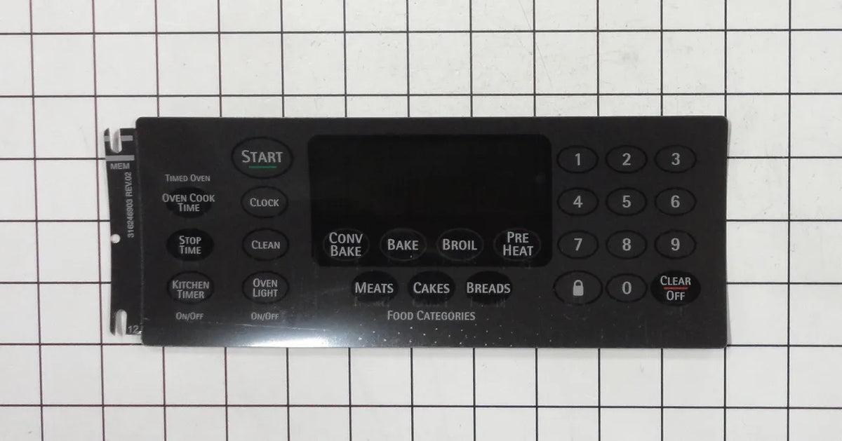 Frigidaire Range Control Overlay, Black 316246903