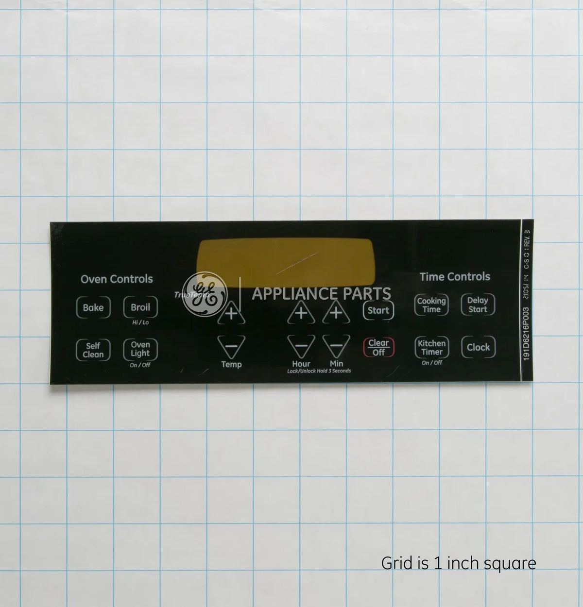 GE Range Control Board Faceplate Overlay WB27T11229