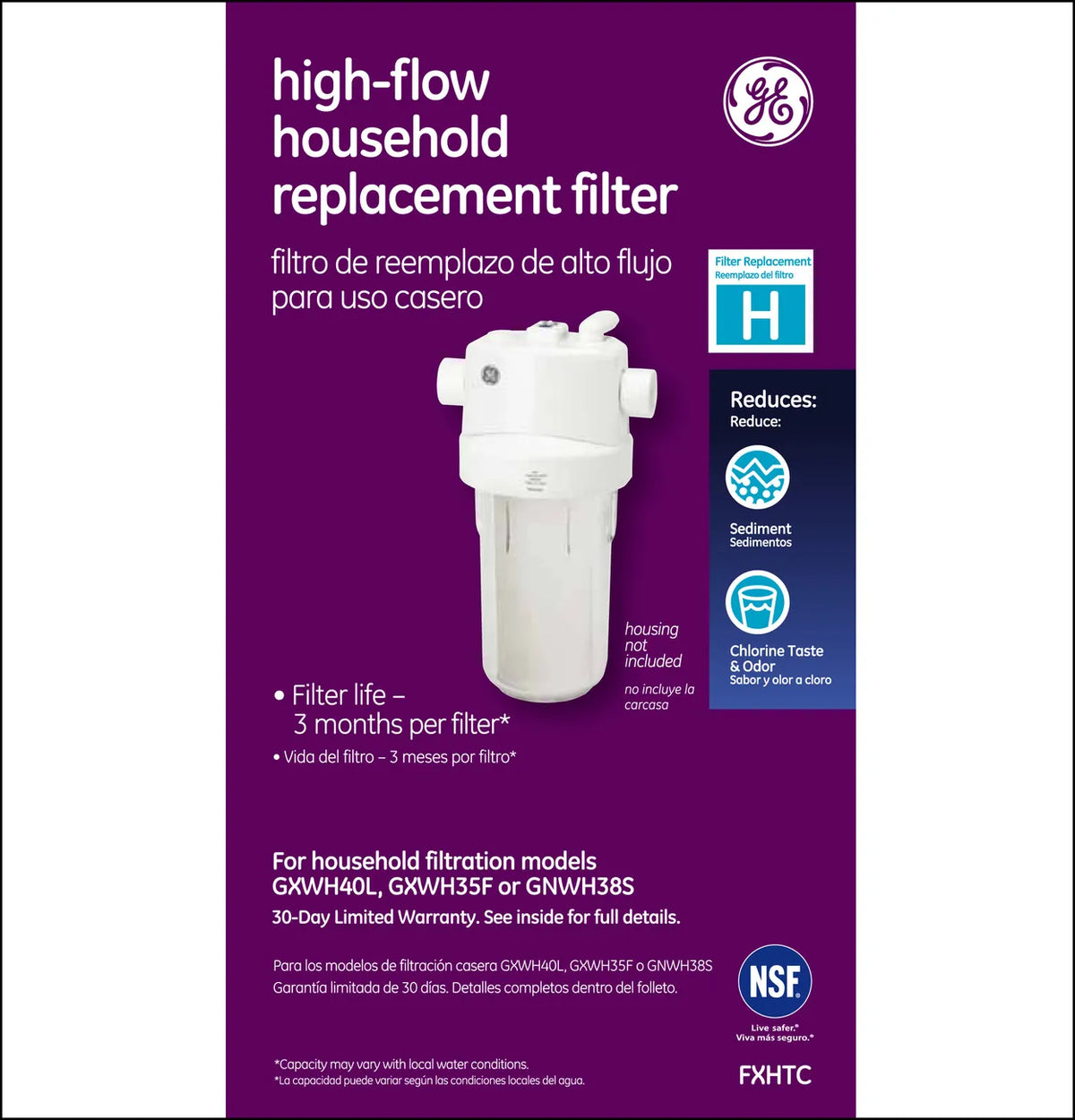 GE SmartWater Heavy Duty Whole Home Water Filter FXHTC