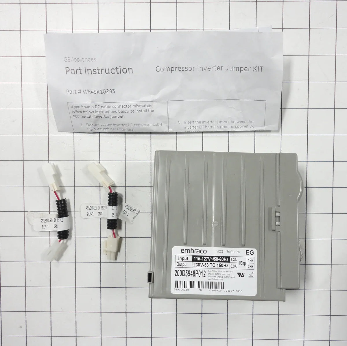 GE Refrigerator Compressor Inverter Control Board Kit WR49X10283