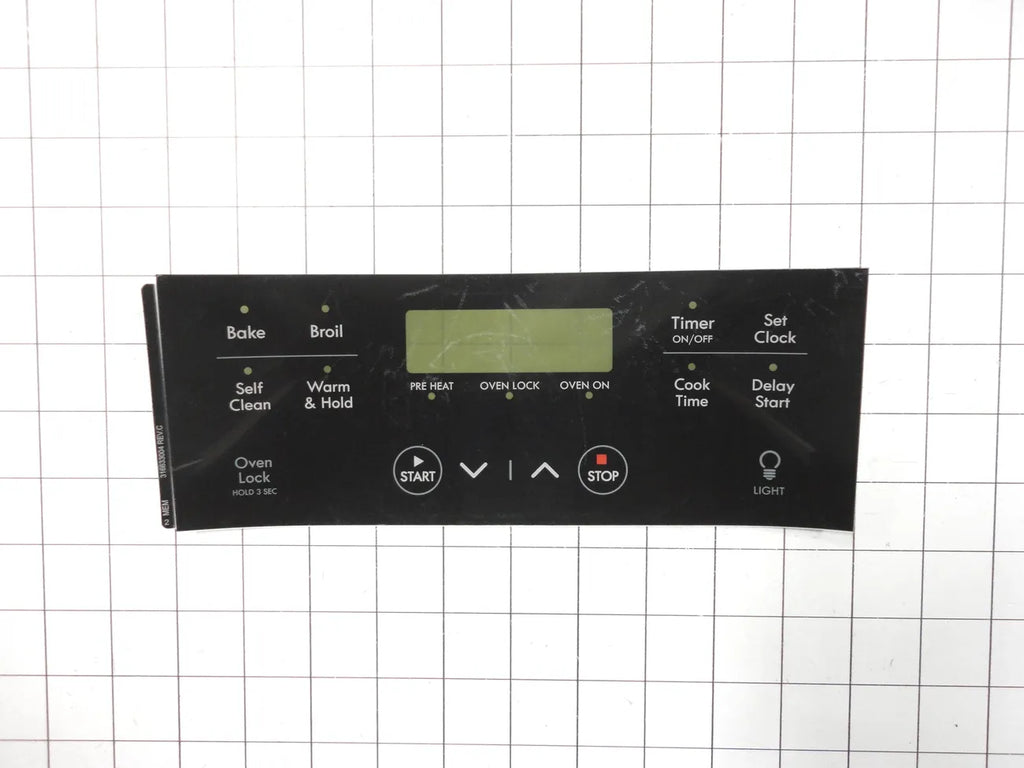 Frigidaire Range Control Panel Overlay, Black 316633004