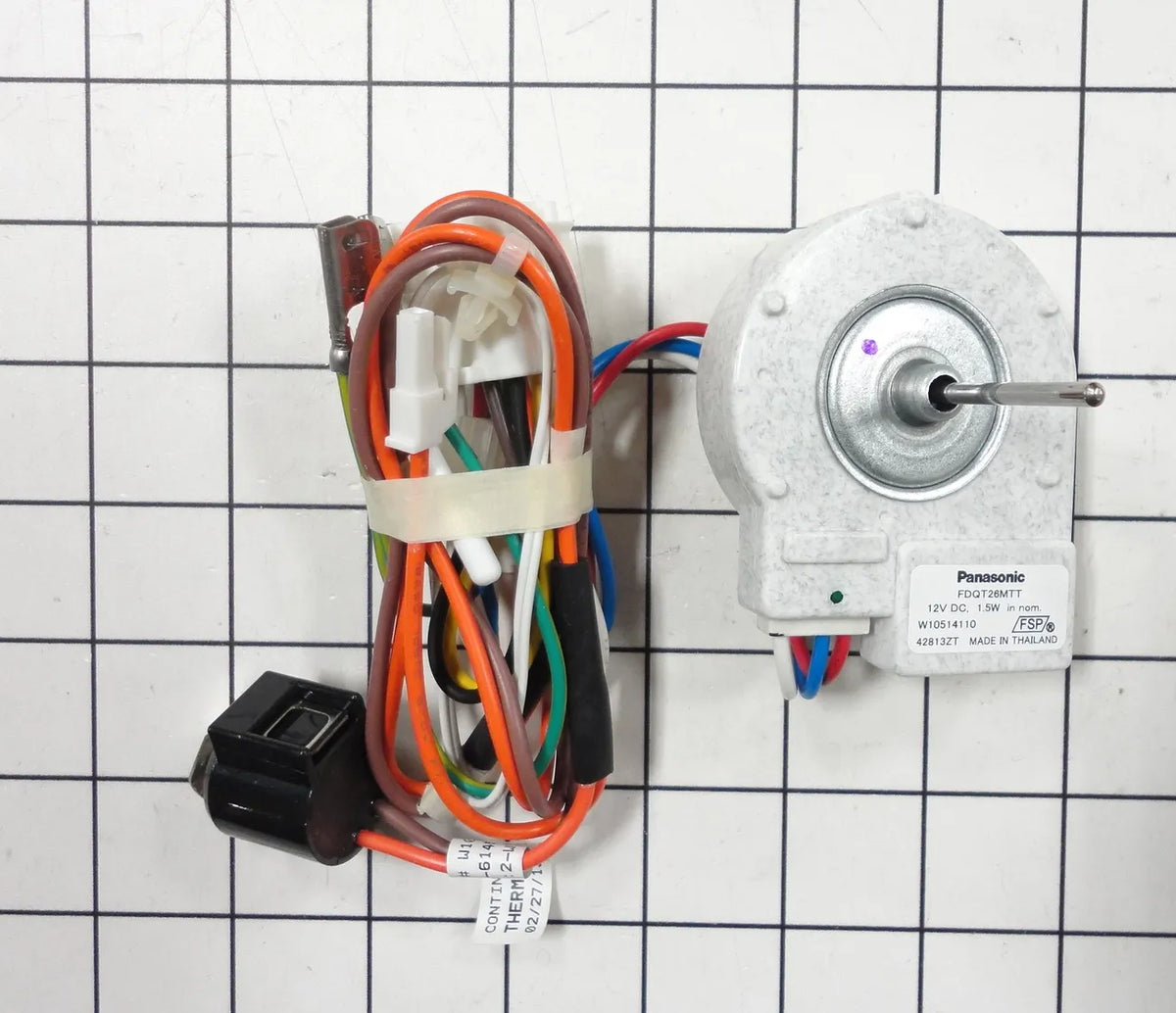 Whirlpool Refrigerator Evaporator Fan Motor With Harness WPW10514110