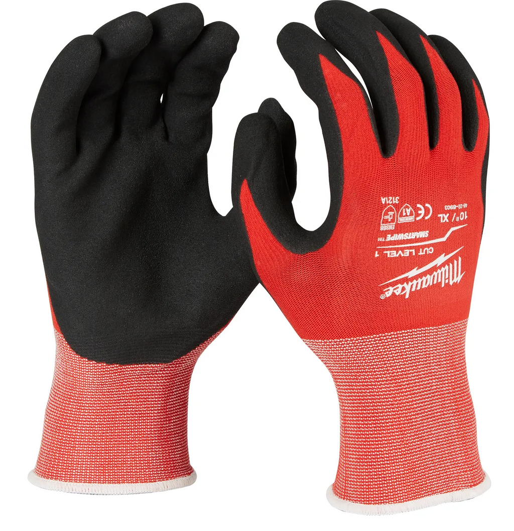 Milwaukee Cut Level 1 Nitrile Dipped Work Gloves, XL 48-22-8903