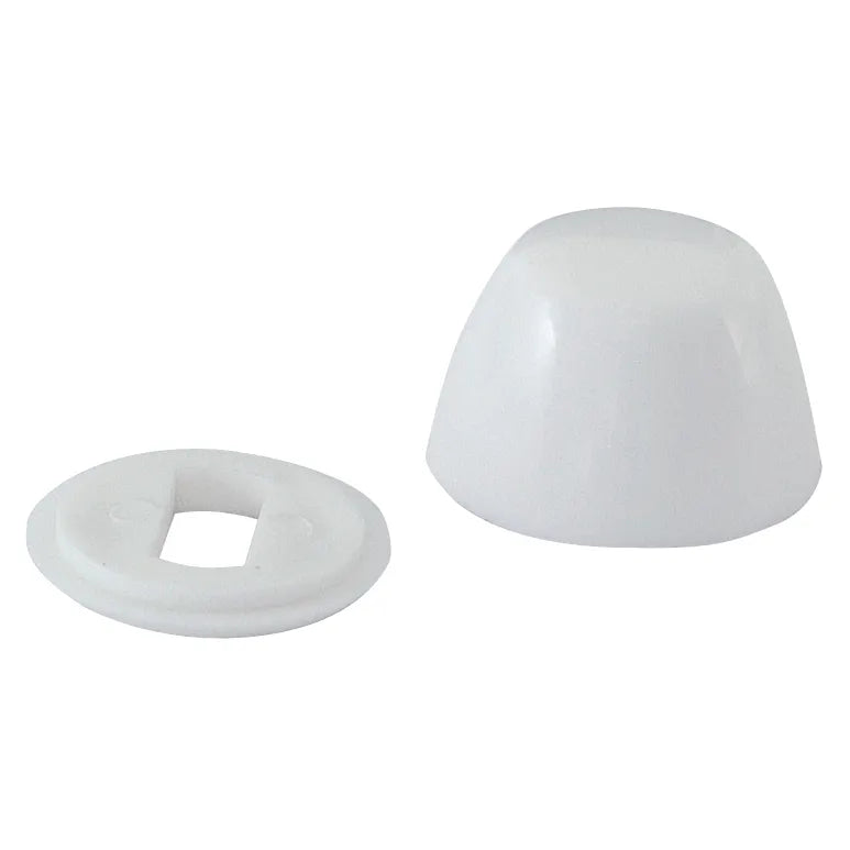 EZ-Flo White Round Toilet Bolt Caps with Washer 1 Pair 40050